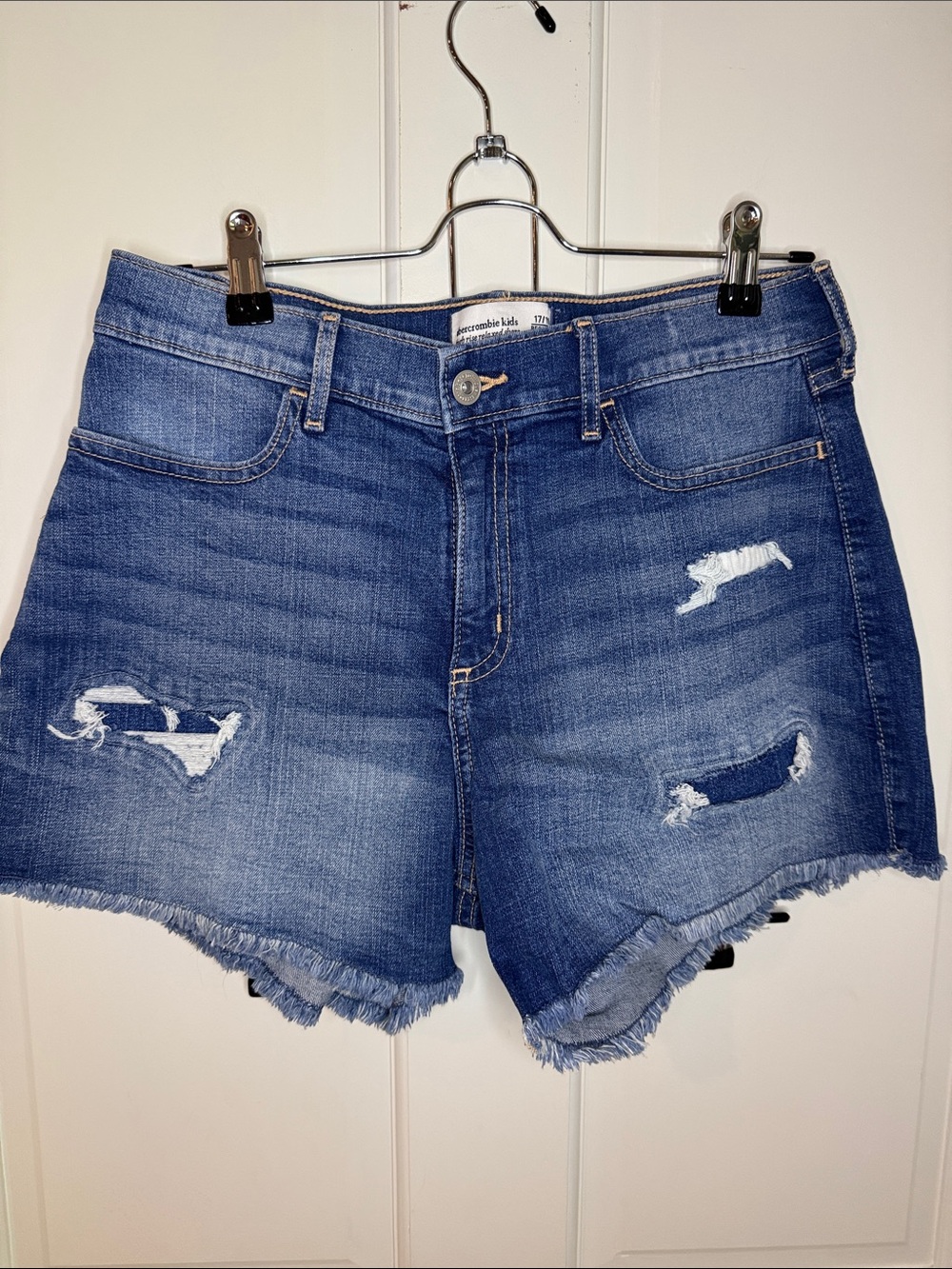 abercrombie kids High Rise Relaxed Denim Shorts